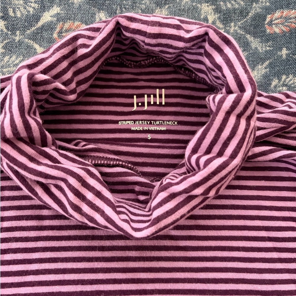 J. Jill Purple Striped Turtleneck